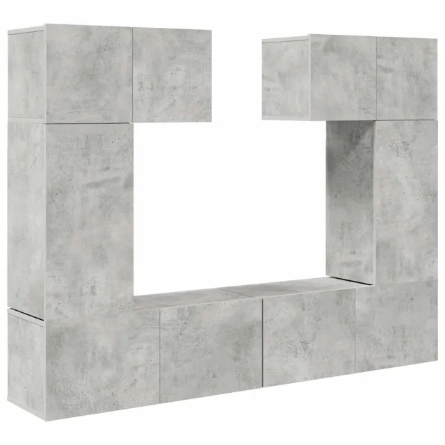 Ensemble de meuble TV 6 pcs Gris béton Bois d'ingénierie