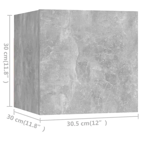 Ensemble de meubles TV 6 pcs Gris béton Bois d'ingénierie