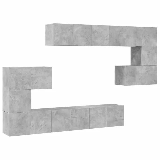 Ensemble de meubles TV 10 pcs Gris béton Bois d'ingénierie