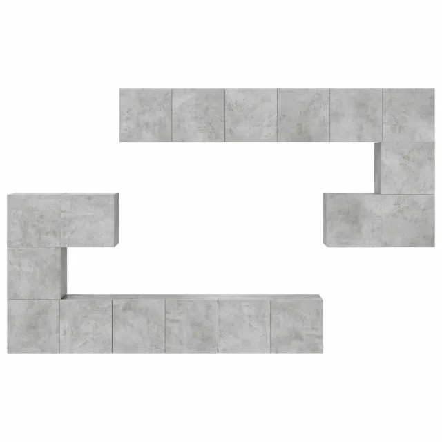 Ensemble de meubles TV 10 pcs Gris béton Bois d'ingénierie