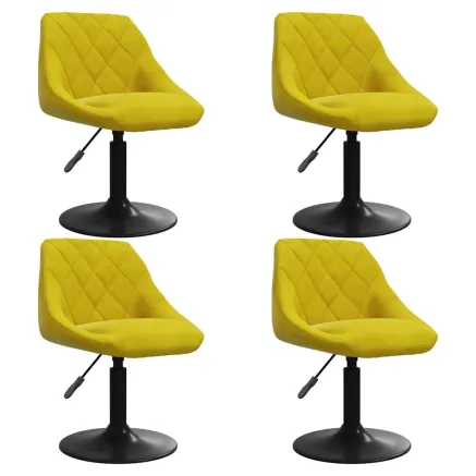 Chaises à manger pivotantes lot de 4 jaune moutarde velours 2