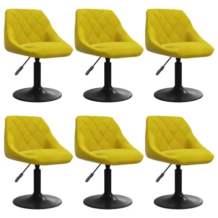 Chaises à manger pivotantes lot de 6 jaune moutarde velours 2