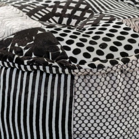 Pouffe Alexandra House Living White Black 50 x 40 x 50 cm