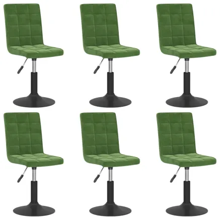 Chaises pivotantes à manger lot de 6 vert foncé velours 2