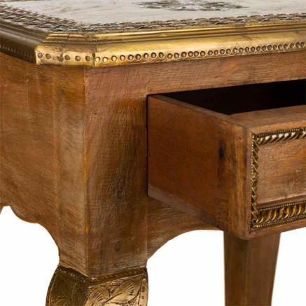 Mesita de Noche Alexandra House Living Dorado 28 x 61 x 38 cm 2