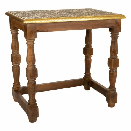 Mesa de Centro Alexandra House Living Marrón Dorado Madera de mango 3