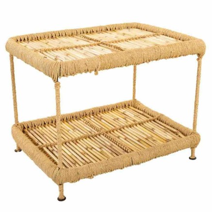 Mesa de Centro Alexandra House Living Natural Bambú Cuerda Hierro 38