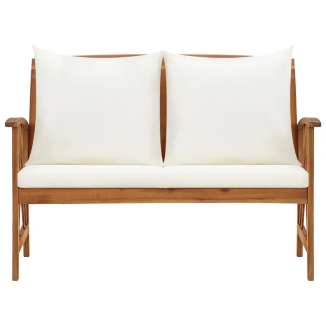 Banc de jardin avec coussins 119 cm Bois solide d'acacia