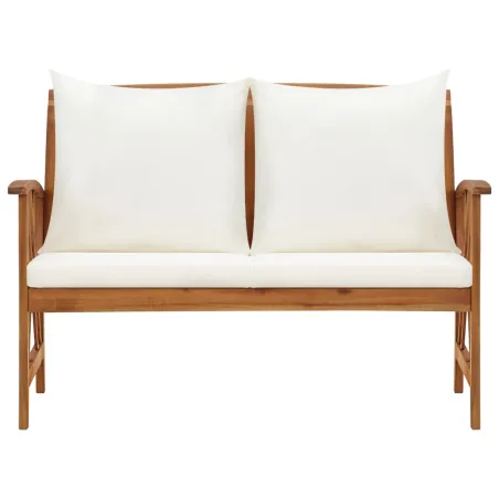 Banc de jardin avec coussins 119 cm Bois solide d'acacia