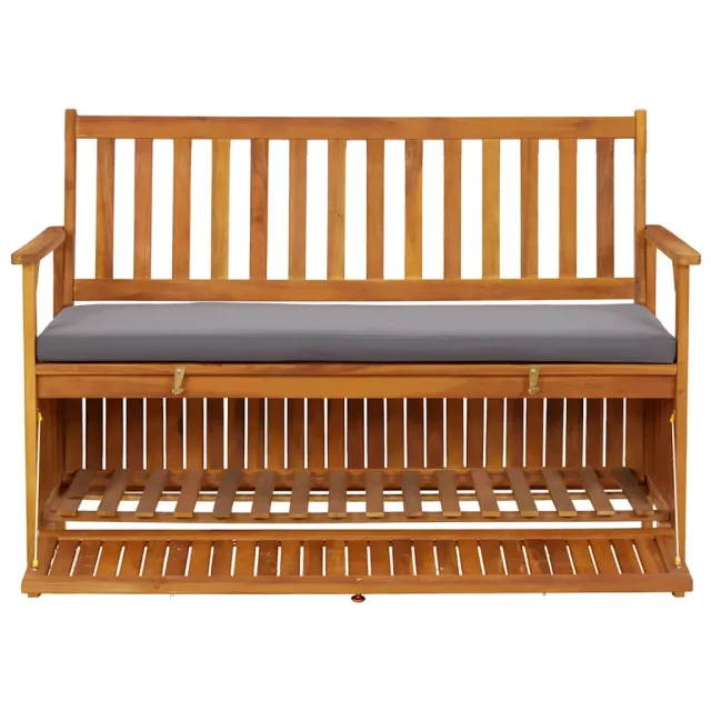 Banc de rangement de jardin 120 cm Bois d'acacia solide