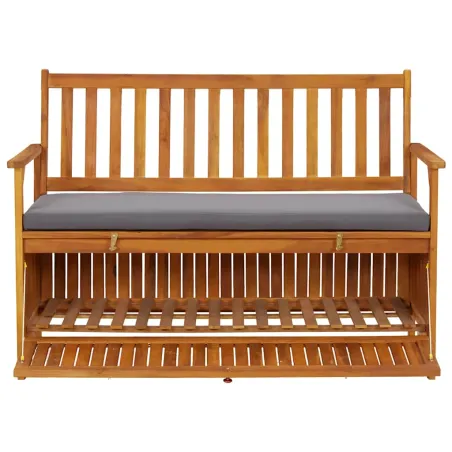 Banc de rangement de jardin 120 cm Bois d'acacia solide