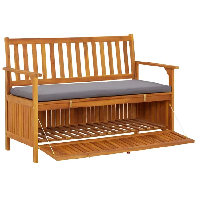 Banc de rangement de jardin 120 cm Bois d'acacia solide
