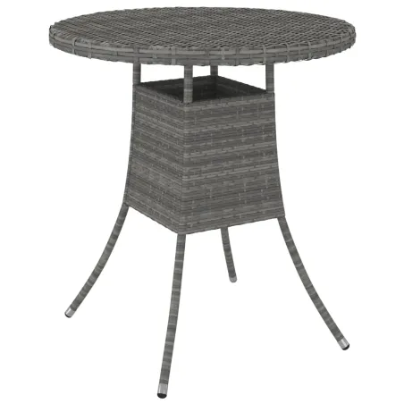 Table de jardin Gris 70x70x73 cm Résine tressée