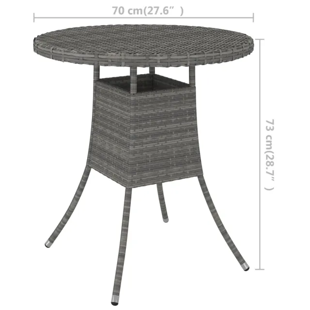 Table de jardin Gris 70x70x73 cm Résine tressée