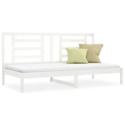 Lit de jour sans matelas blanc 80x200 cm bois de pin massif 2