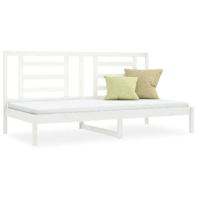 Lit de jour sans matelas blanc 80x200 cm bois de pin massif