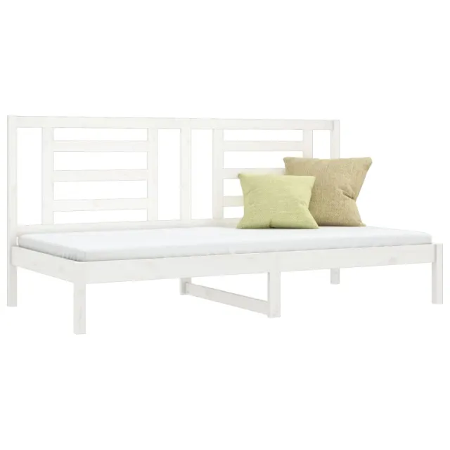 Lit de jour sans matelas blanc 80x200 cm bois de pin massif