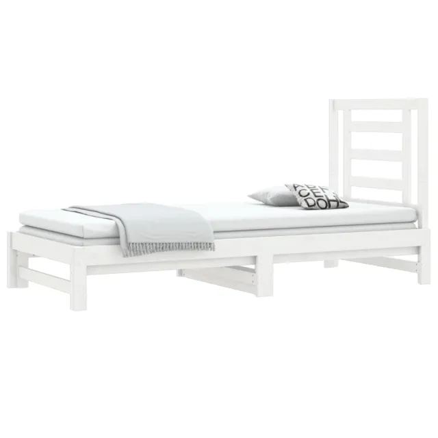 Lit coulissant sans matelas blanc 2x(90x190) cm