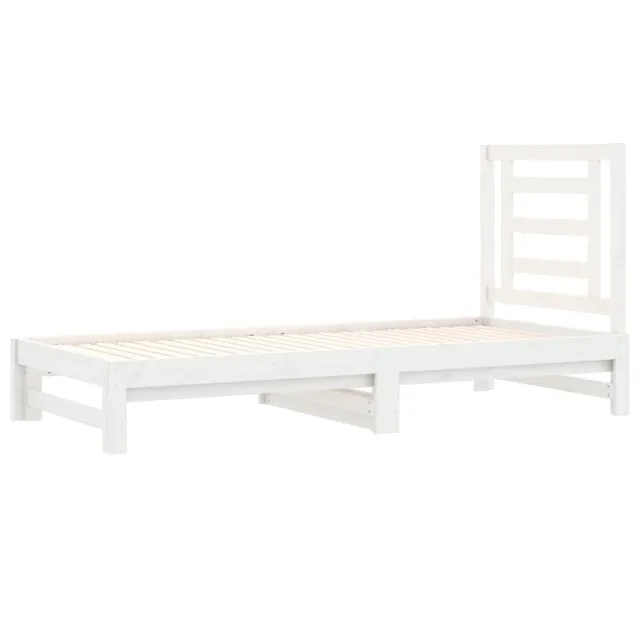 Lit coulissant sans matelas blanc 2x(90x190) cm
