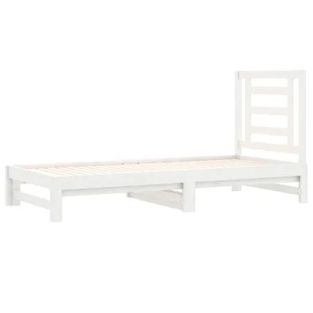 Lit coulissant sans matelas blanc 2x(90x190) cm