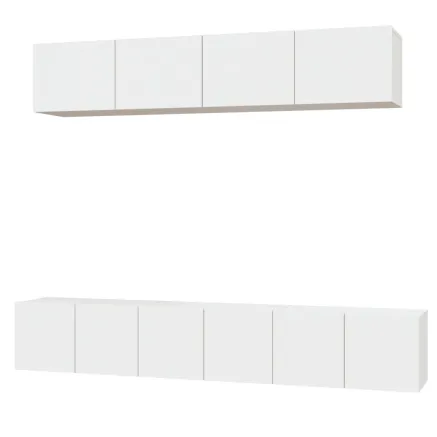 Ensemble de meubles TV 5 pcs Blanc Bois d'ingénierie 2