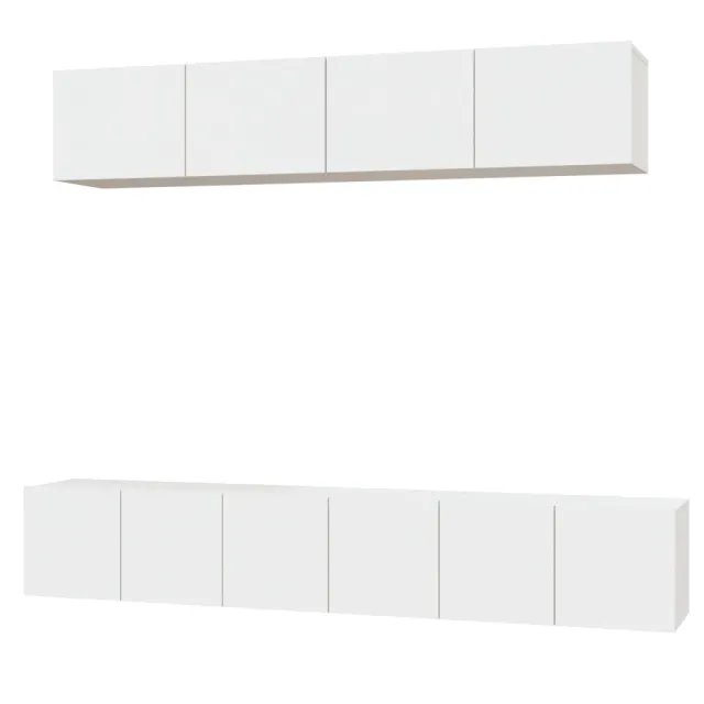Ensemble de meubles TV 5 pcs Blanc Bois d'ingénierie