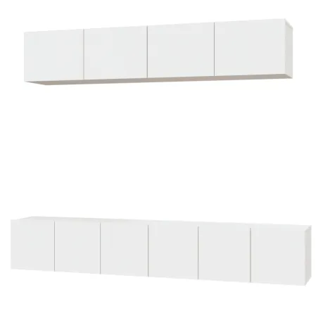 Ensemble de meubles TV 5 pcs Blanc Bois d'ingénierie