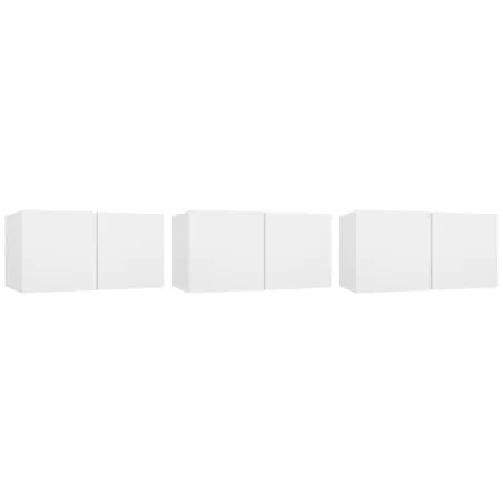 Ensemble de meubles TV 5 pcs Blanc Bois d'ingénierie