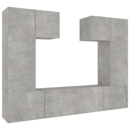 Ensemble de meubles TV 6 pcs Gris béton Bois d'ingénierie 2