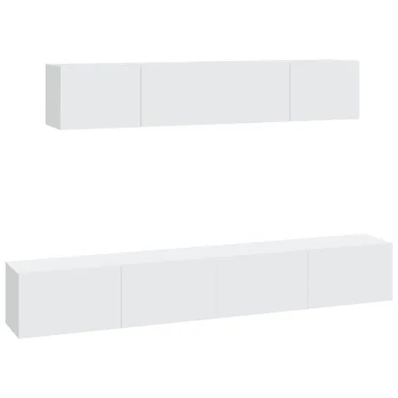 Ensemble de meubles TV 4 pcs Blanc Bois d'ingénierie 2