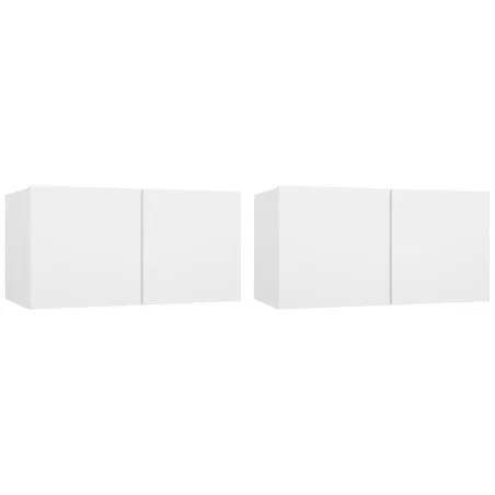 Ensemble de meubles TV 4 pcs Blanc Bois d'ingénierie
