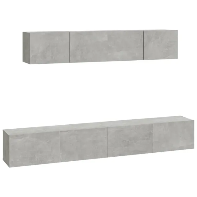 Ensemble de meubles TV 4 pcs Gris béton Bois d'ingénierie