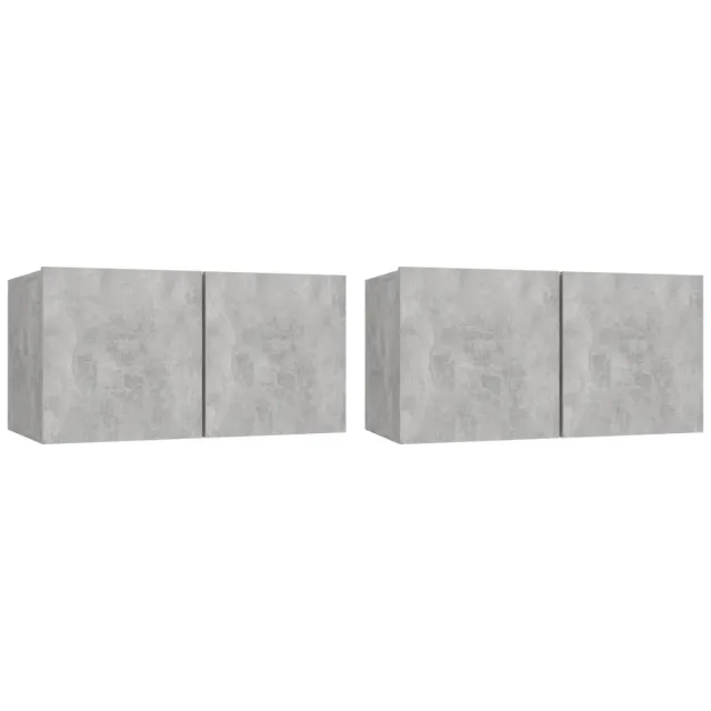 Ensemble de meubles TV 4 pcs Gris béton Bois d'ingénierie
