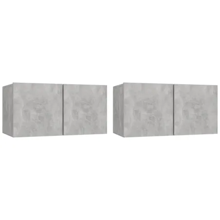 Ensemble de meubles TV 4 pcs Gris béton Bois d'ingénierie