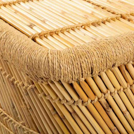 Mesa auxiliar Alexandra House Living Natural Bambú Cuerda 48 x 45 x 7