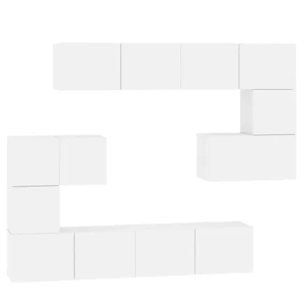 Meuble TV mural Blanc Bois d'ingénierie 2