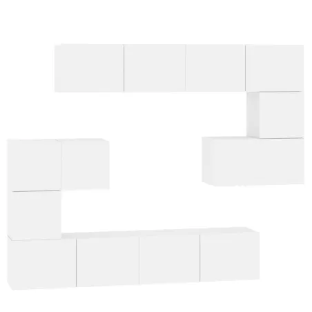 Meuble TV mural Blanc Bois d'ingénierie