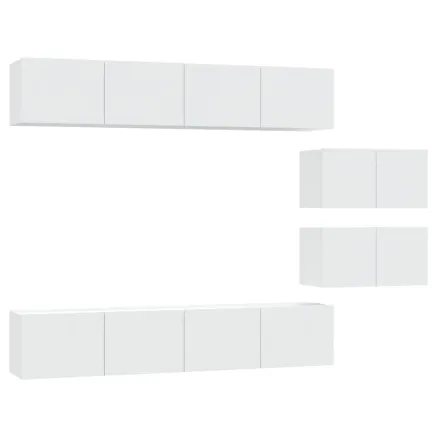 Ensemble de meubles TV 6 pcs Blanc Bois d'ingénierie 2