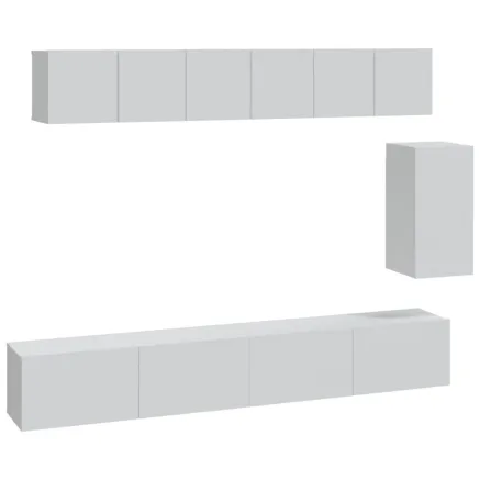 Ensemble de meubles TV 6 pcs Blanc Bois d'ingénierie 2