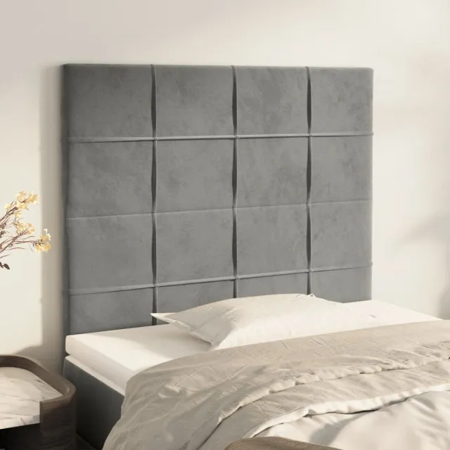 Tête de lit Gris clair 100x5x118/128 cm Velours