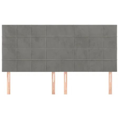 Tête de lit Gris clair 200x5x118/128 cm Velours