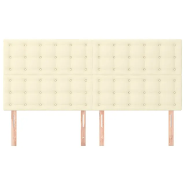 Tête de lit Crème 200x5x118/128 cm Similicuir