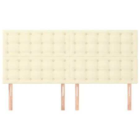 Tête de lit Crème 200x5x118/128 cm Similicuir