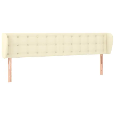 Tête de lit avec oreilles Crème 203x23x78/88 cm Similicuir 2