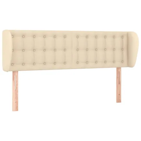 Tête de lit avec oreilles Crème 147x23x78/88 cm Tissu