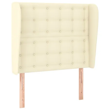Tête de lit avec oreilles Crème 103x23x118/128 cm Similicuir