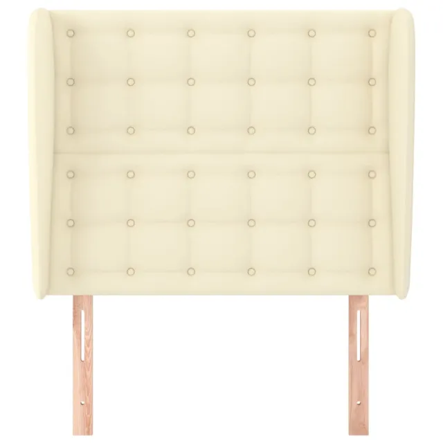 Tête de lit avec oreilles Crème 103x23x118/128 cm Similicuir