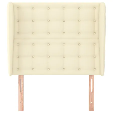 Tête de lit avec oreilles Crème 103x23x118/128 cm Similicuir
