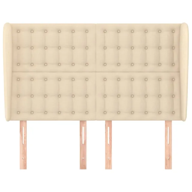 Tête de lit avec oreilles Crème 147x23x118/128 cm Tissu