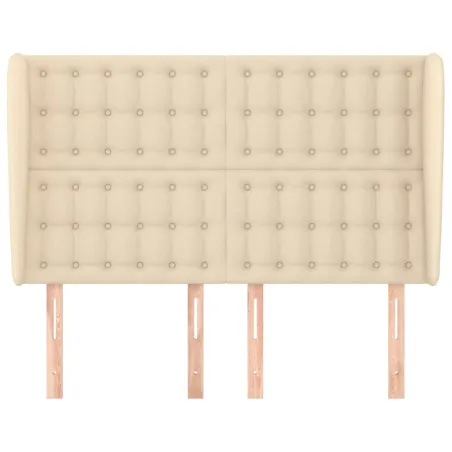 Tête de lit avec oreilles Crème 147x23x118/128 cm Tissu